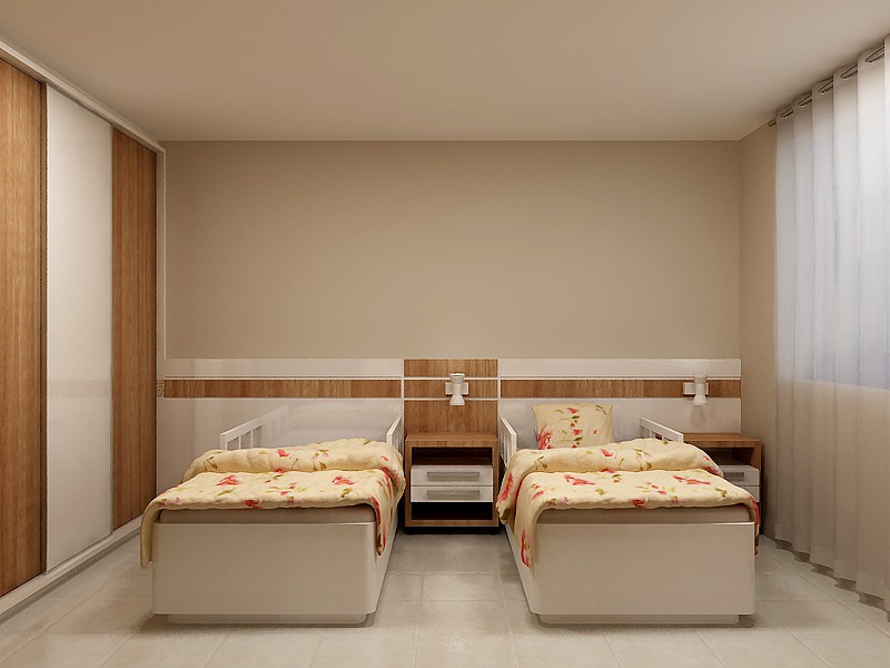 Dormitório De Solteiro Com Duas Camas